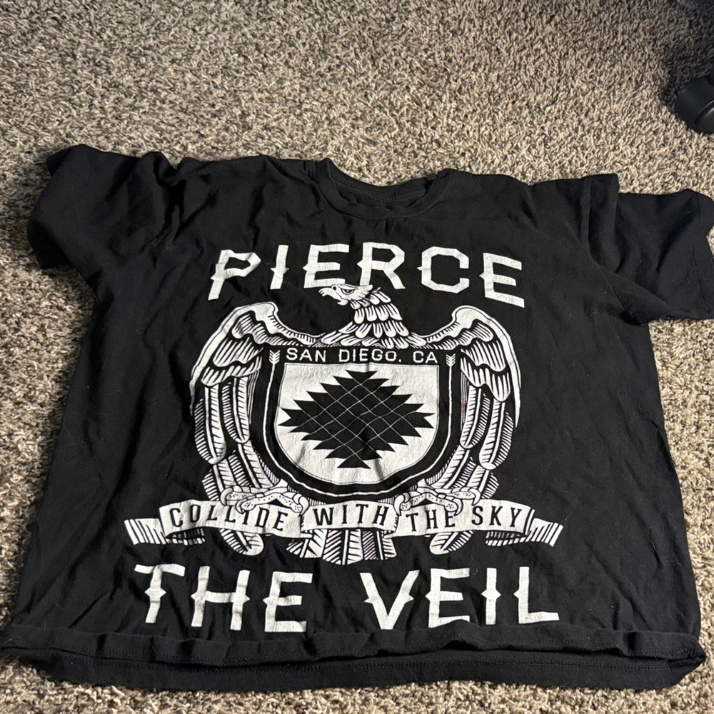 Black Graphic Tee with White Print